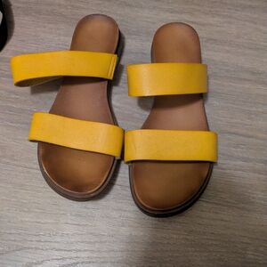 Yellow Leather Women's Sandals